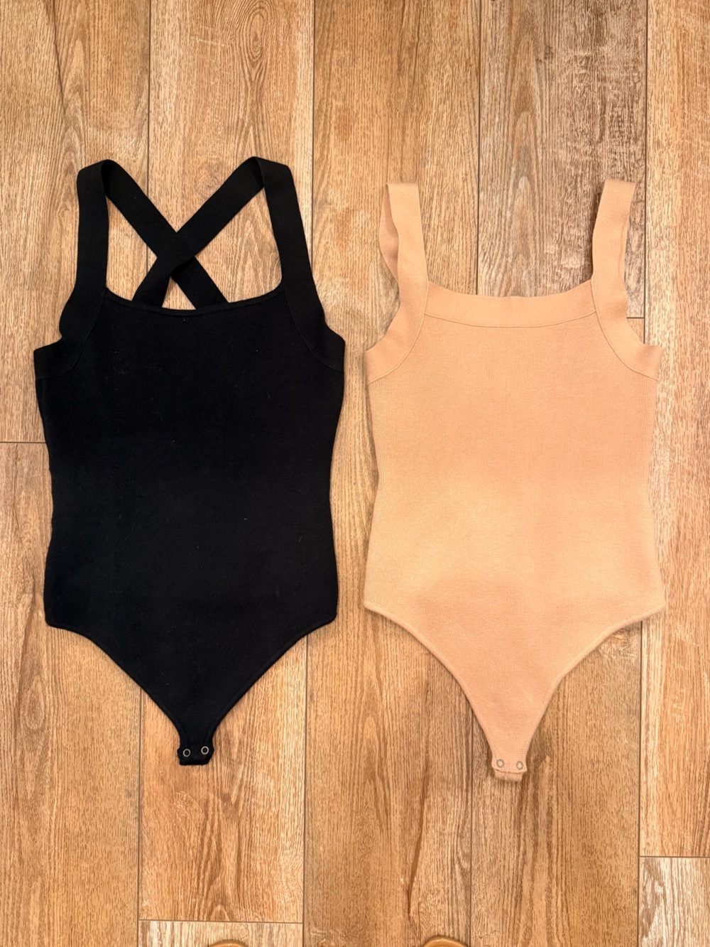 Abercrombie & Fitch Sweater-Knit Bodysuits Duo - Black & Nude